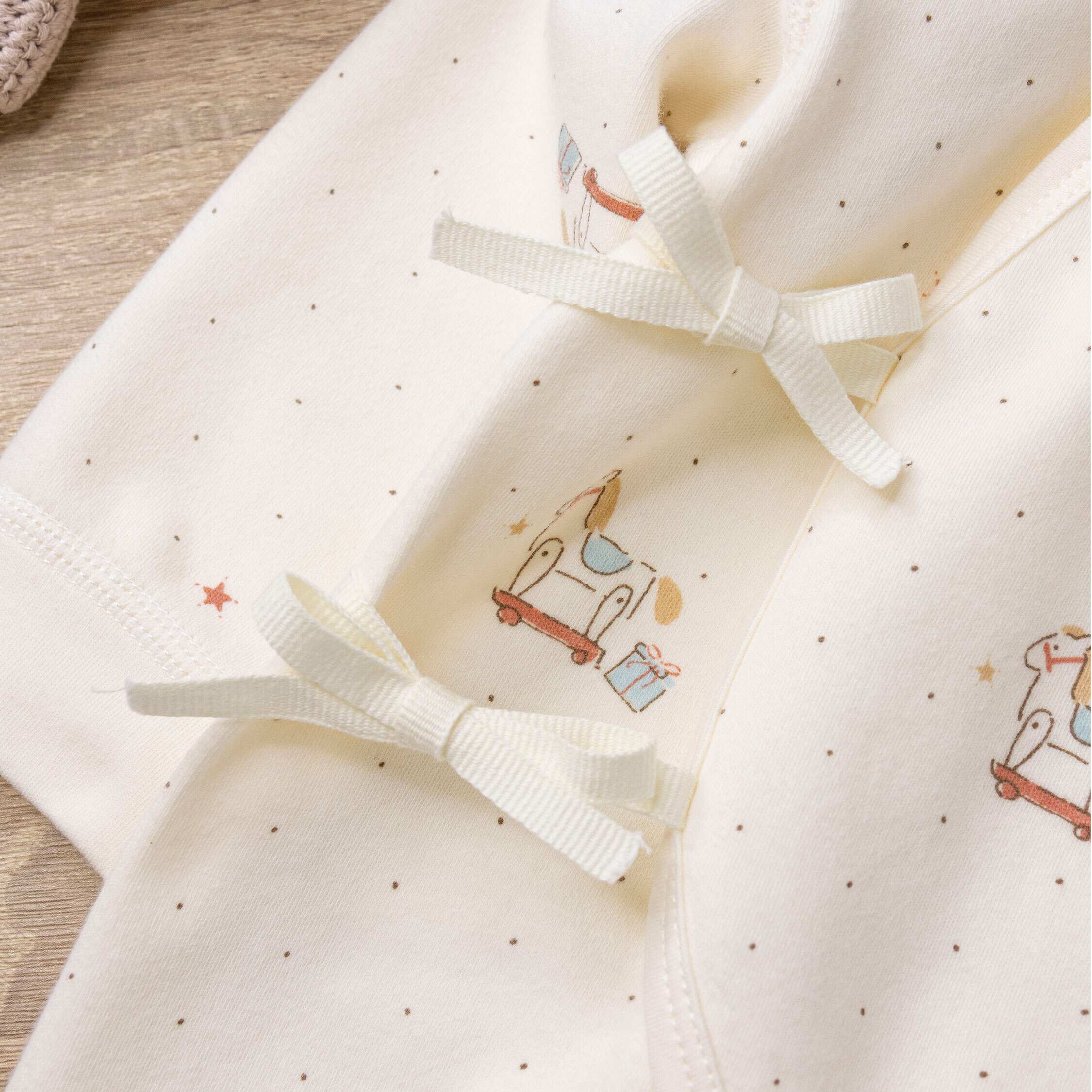 純淨系列【T3064】星星童趣小木馬親膚長袖連身衣