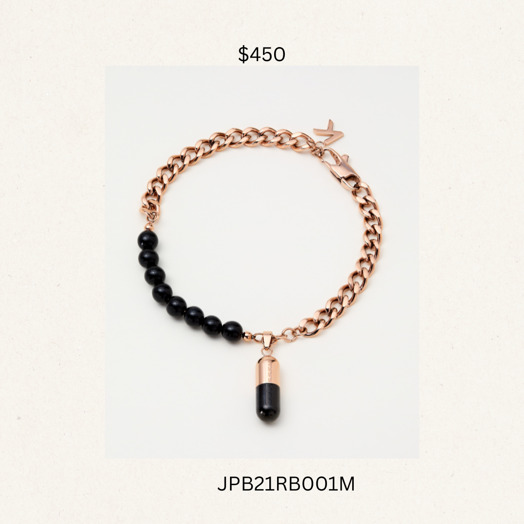 Capsule Bracelet Rose Gold & Black Onyx-JPB21RB001M(購買同分類商品1件75折，2件7折優惠) -M