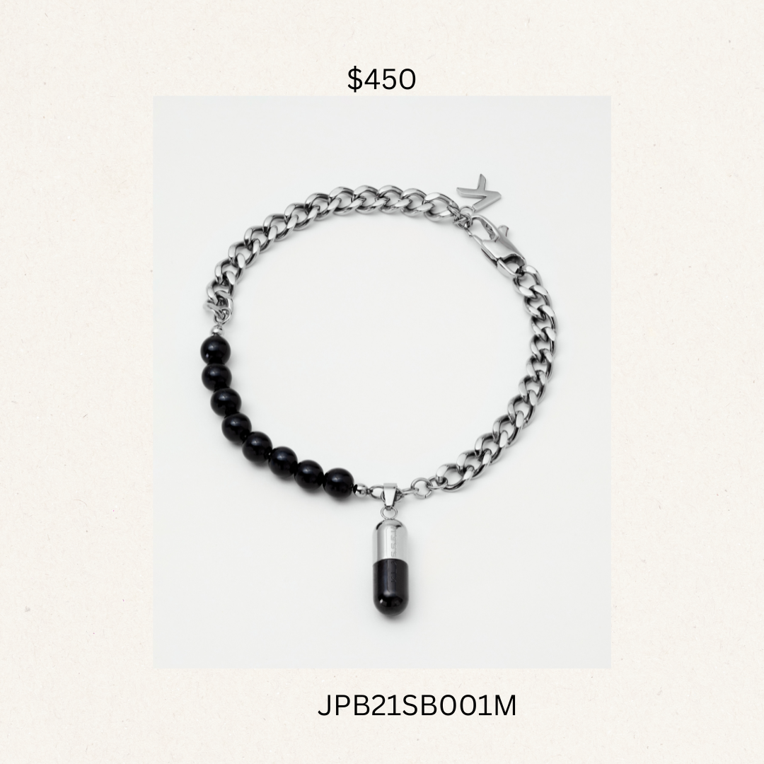 Capsule Bracelet Silver & Black Onyx-JPB21SB001M(購買同分類商品1件75折，2件7折優惠) -M