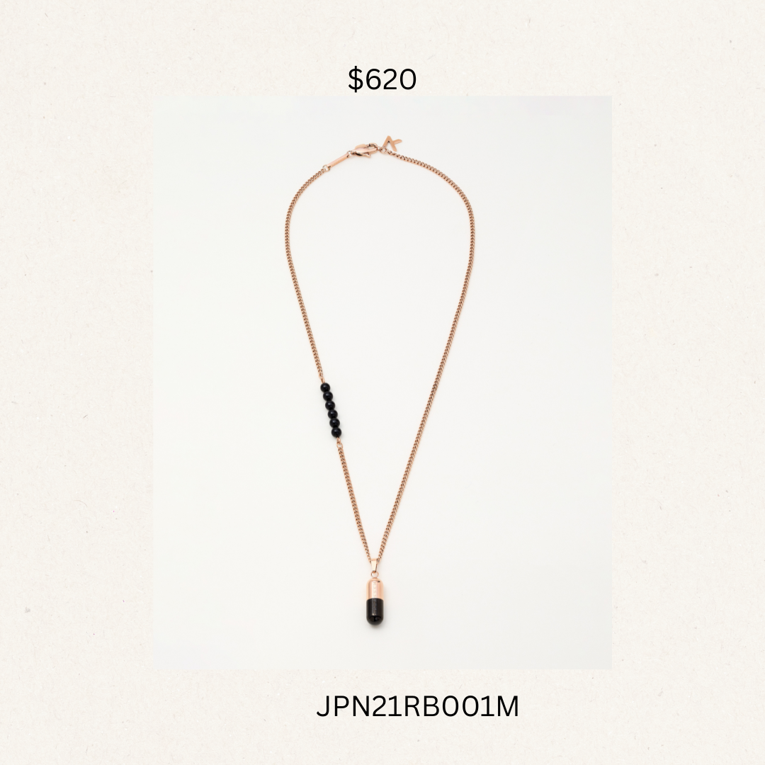 Capsule Necklace Rose Gold & Black Onyx-JPN21RB001M(購買同分類商品1件75折，2件7折優惠) -M