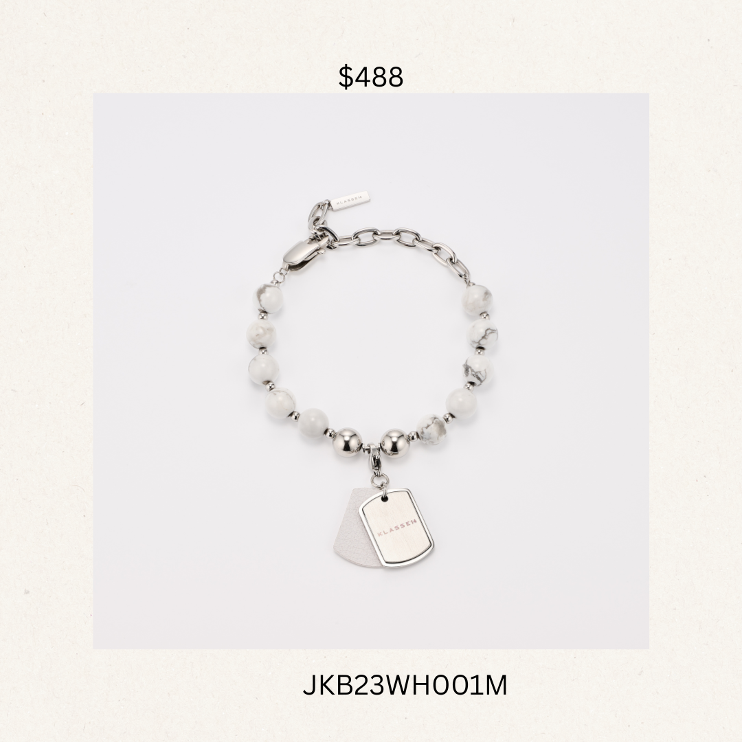 White Howlite Bracelet-JKB23WH001M(購買同分類商品1件75折，2件7折優惠) -M