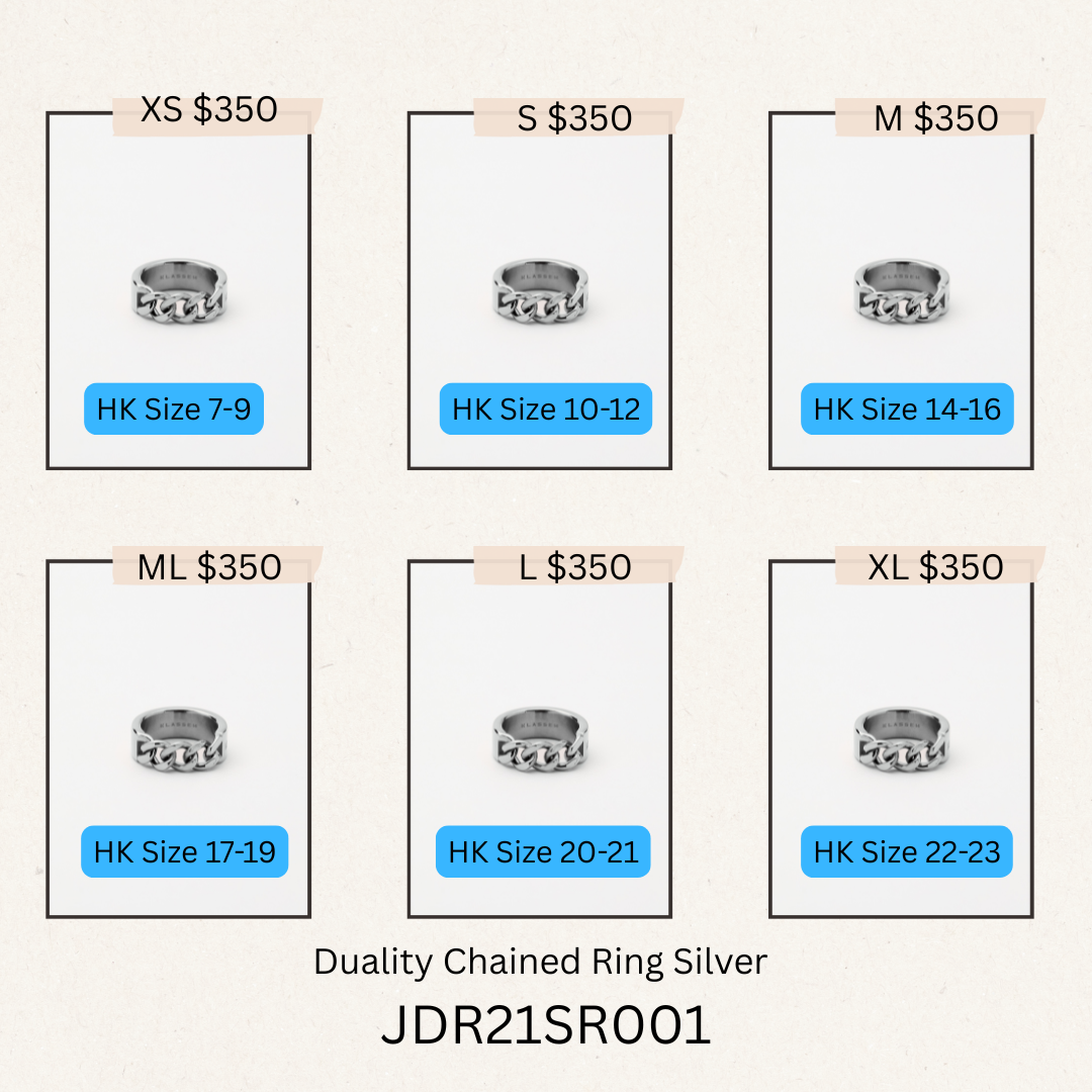 Duality Chained Ring Silver -JDR21SR001(購買同分類商品1件75折，2件7折優惠) -M