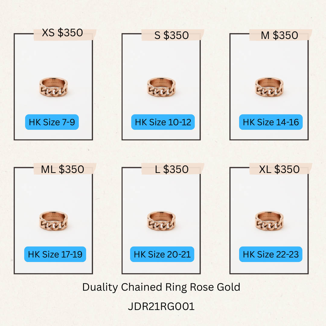 Duality Chained Ring Rose Gold -JDR21RG001(購買同分類商品1件75折，2件7折優惠) -M