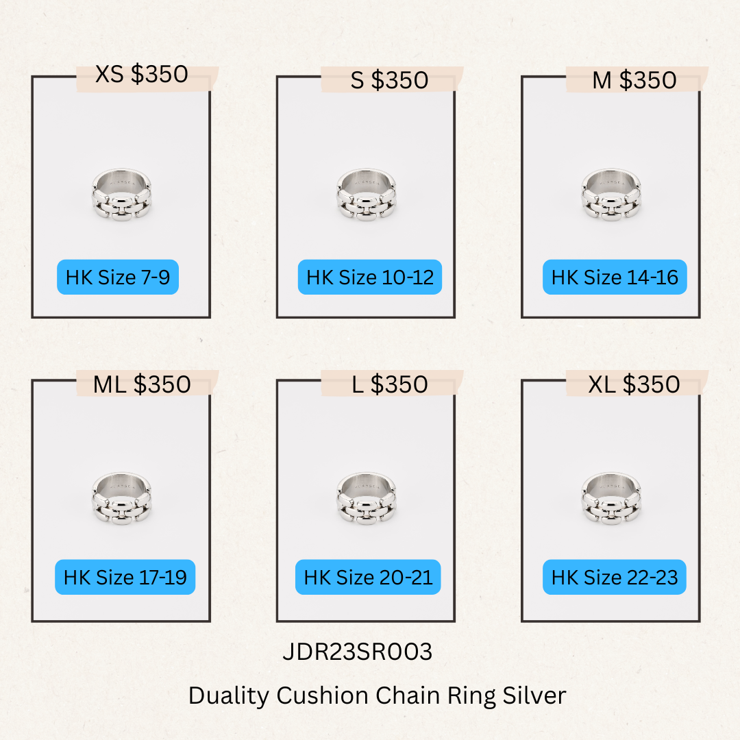 Duality Cushion Chain Ring Silver -JDR23SR003(購買同分類商品1件75折，2件7折優惠) -M