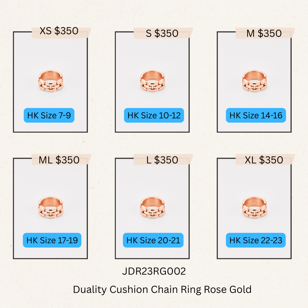 Duality Cushion Chain Ring Rose Gold -JDR23RG002(購買同分類商品1件75折，2件7折優惠) -M