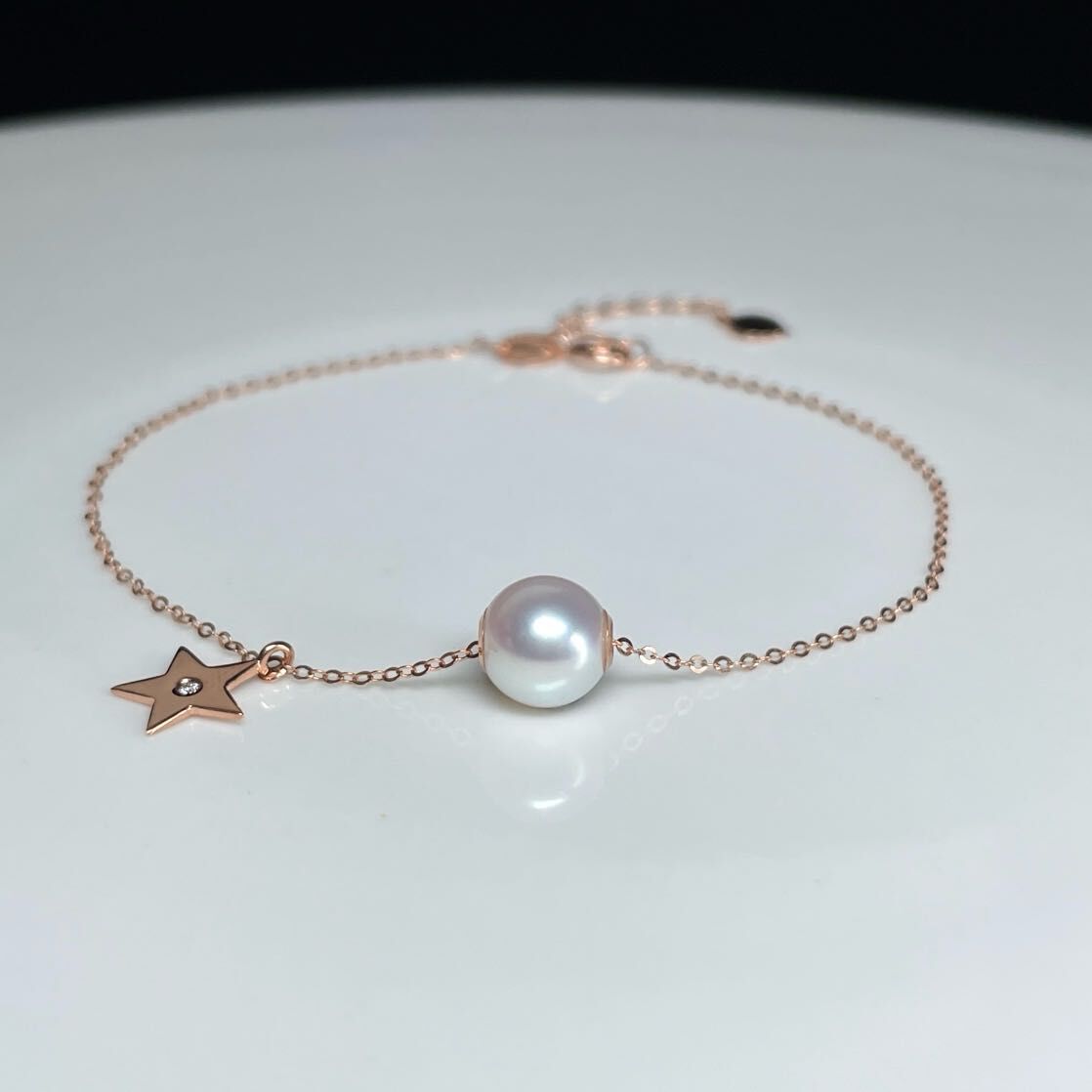 18k玫瑰金珍珠手鏈