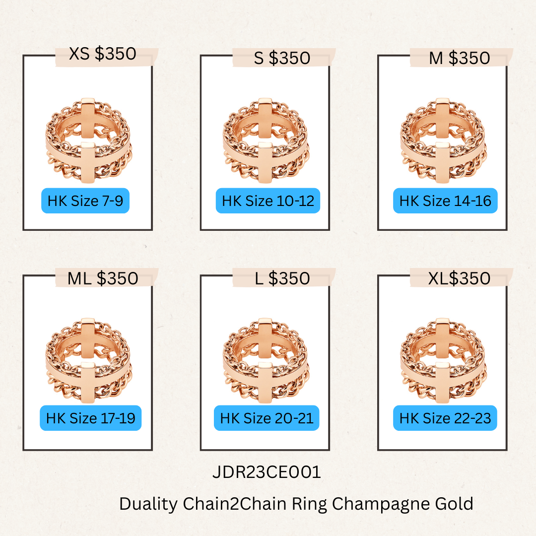 Duality Chain2Chain Ring Champagne Gold -JDR23CE001(購買同分類商品1件75折，2件7折優惠) -M