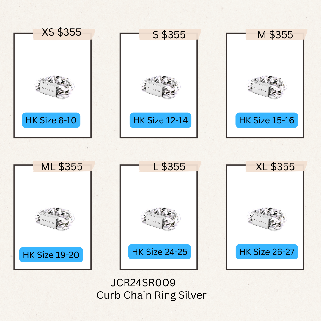 Curb Chain Ring Silver -JCR24SR009(購買同分類商品1件75折，2件7折優惠) -M