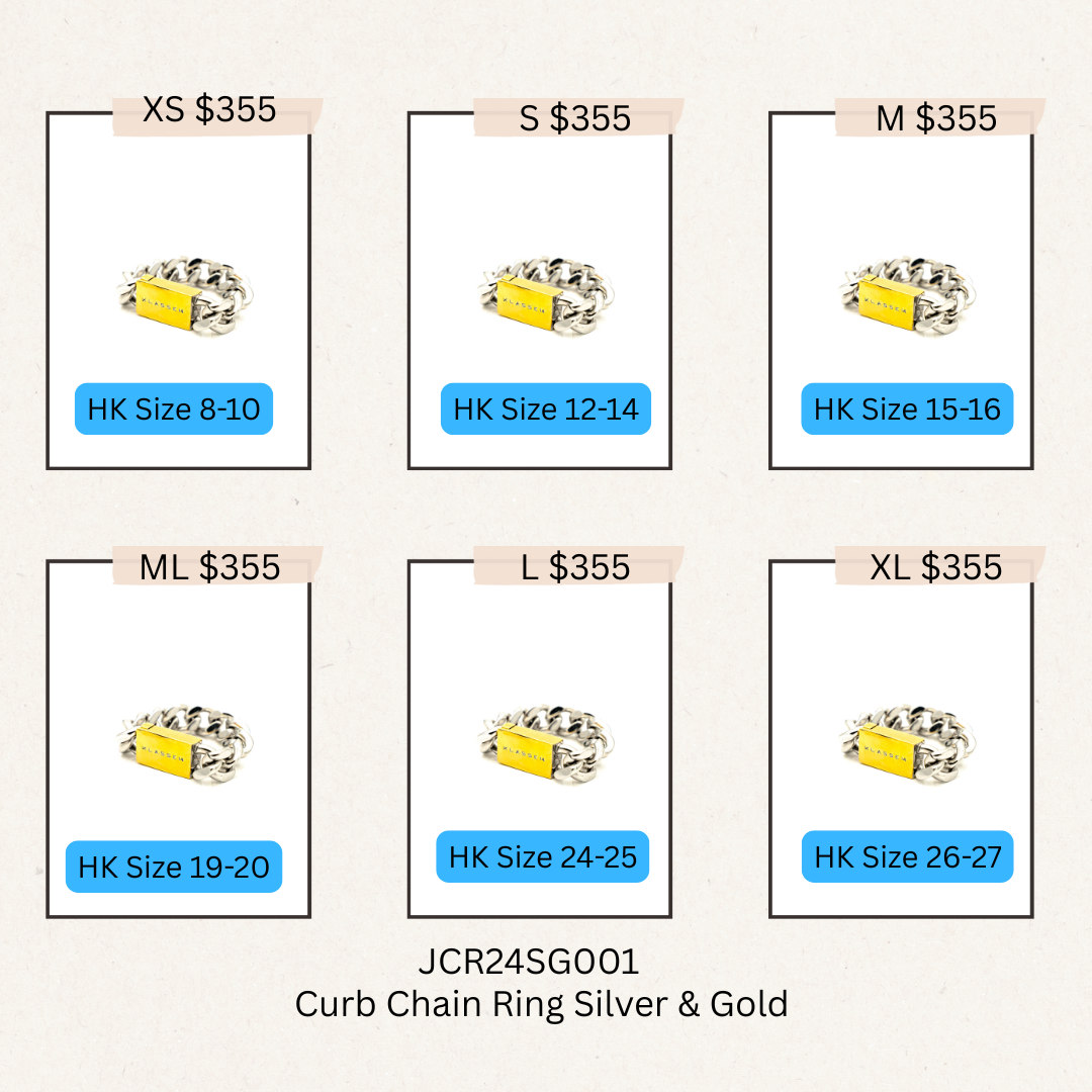 Curb Chain Ring Silver & Gold  -JCR24SG001(購買同分類商品1件75折，2件7折優惠) -M
