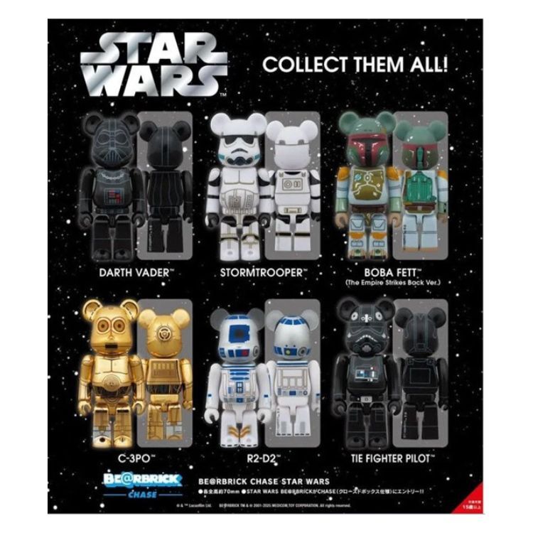 MEDICOM TOY - BE@RBRICK 庫柏力克熊 CHASE STAR WARS 盒玩 盲盒(全6款)