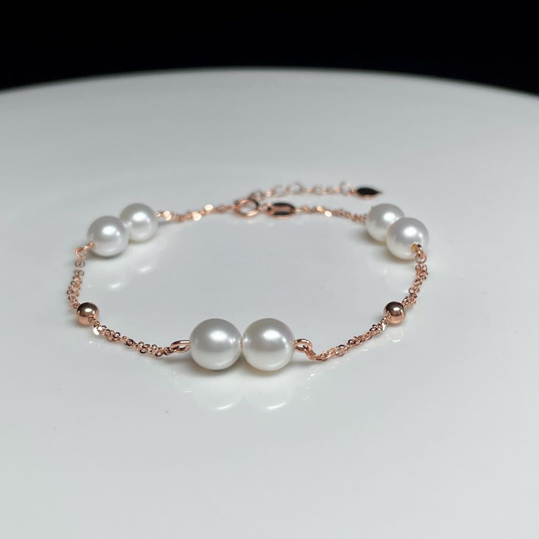 18k玫瑰金珍珠手鏈