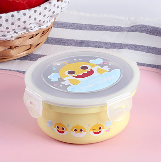 韓國製 Baby Shark 碰碰狐不鏽鋼多用途有蓋飯碗