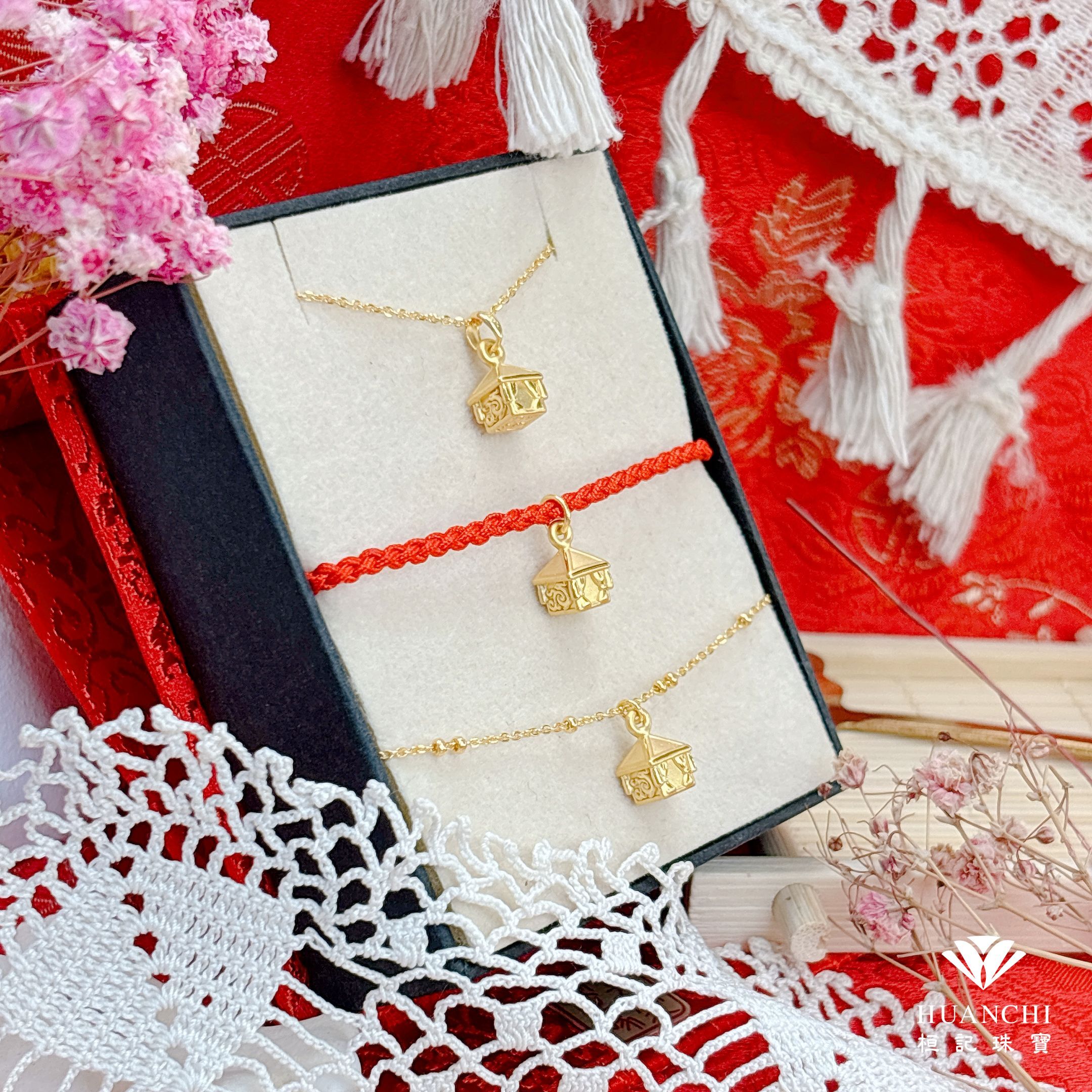 白沙屯媽祖 媽祖神轎(迷你) 黃金項鍊/黃金手鍊/編織金手鍊