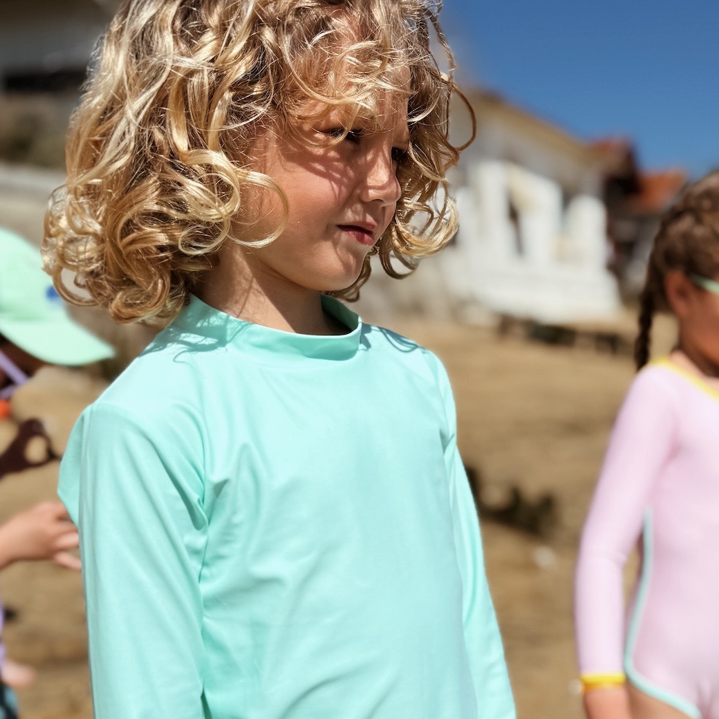 綠松石藍 Turquoise | 海廢再生 抗UV兒童防曬長袖上衣