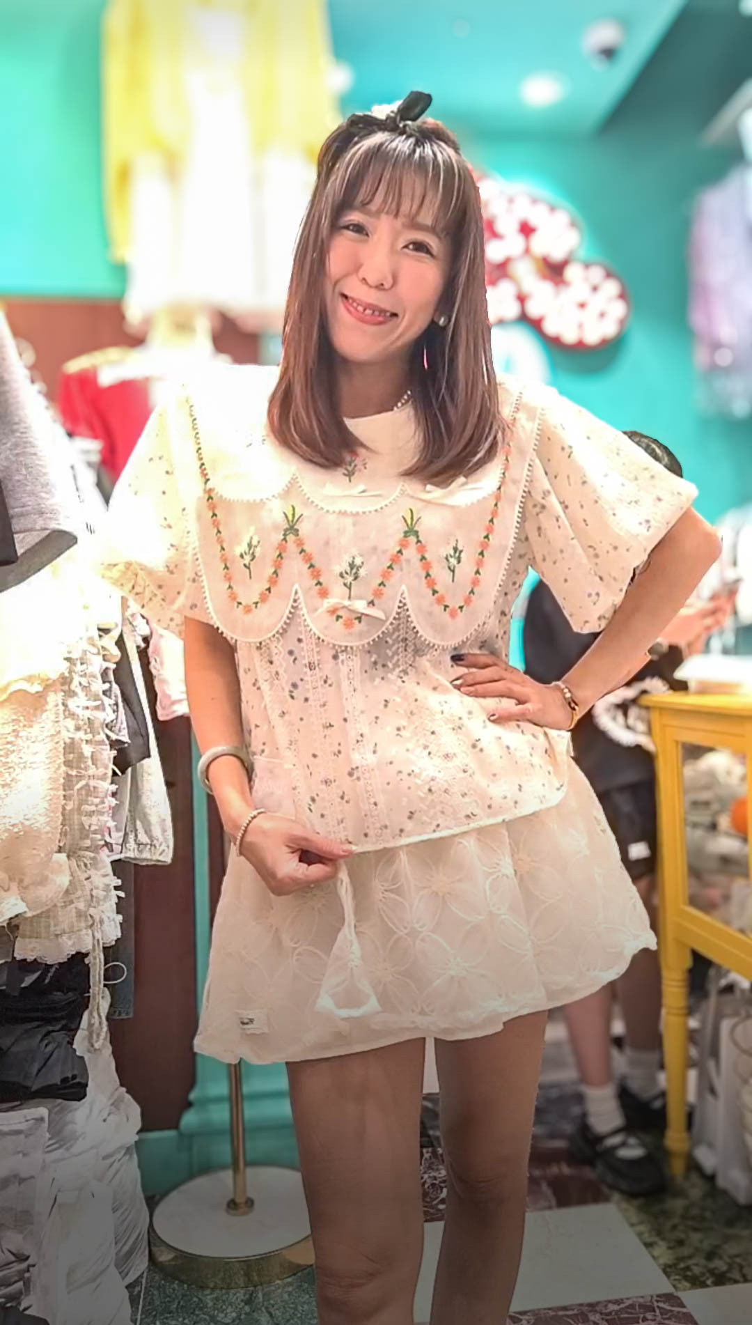 📢PM_K2798  ▶️繡花拼接小碎花上衣 👉B:114cm L:57cm👈