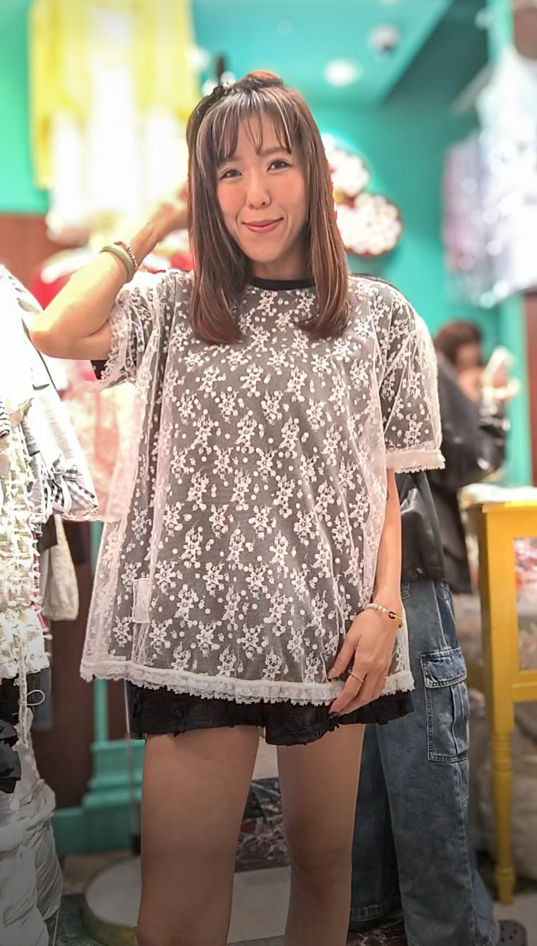 📢PM_K2701  ▶️網狀假兩件上衣 👉B:120cm L:68cm👈