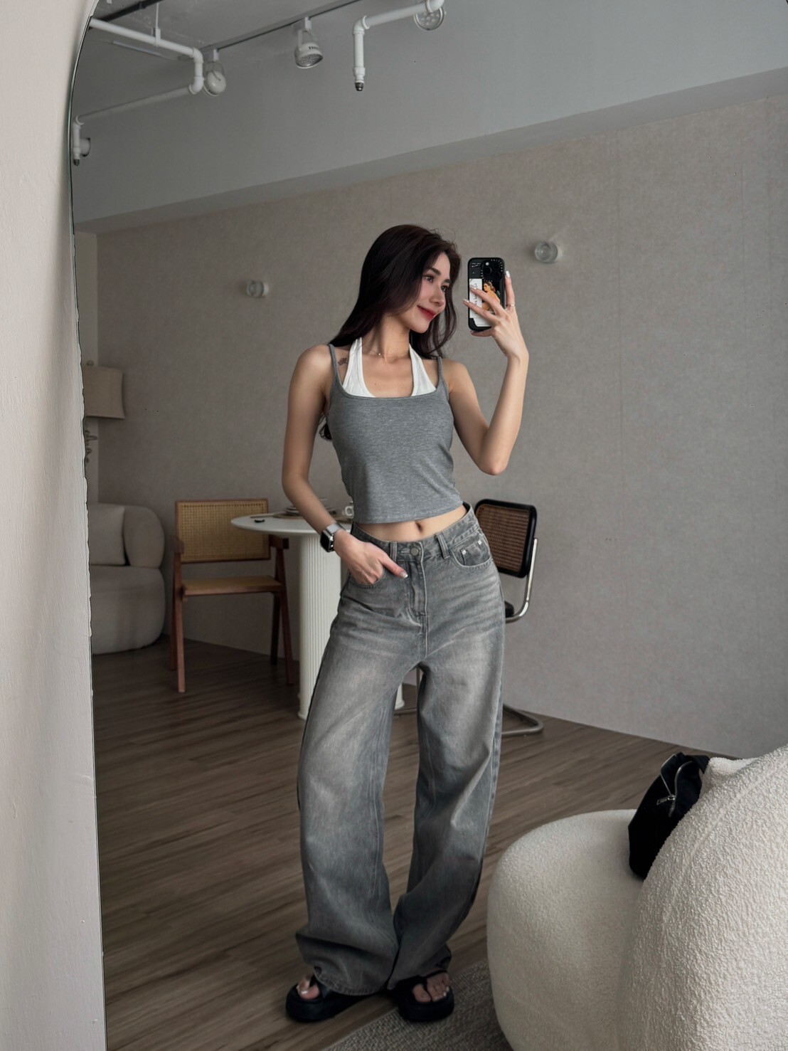 繞脖細肩假兩件BRATOP