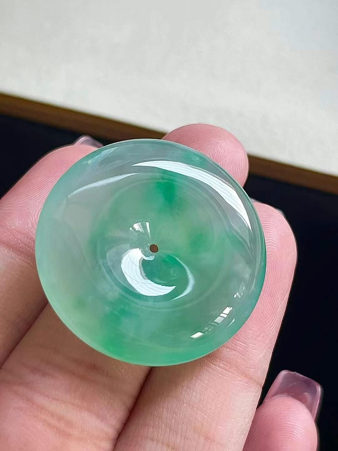 翡翠平安扣 (29.6mm直徑),天然翡翠A玉, 緬甸玉, Jade, Jadeite