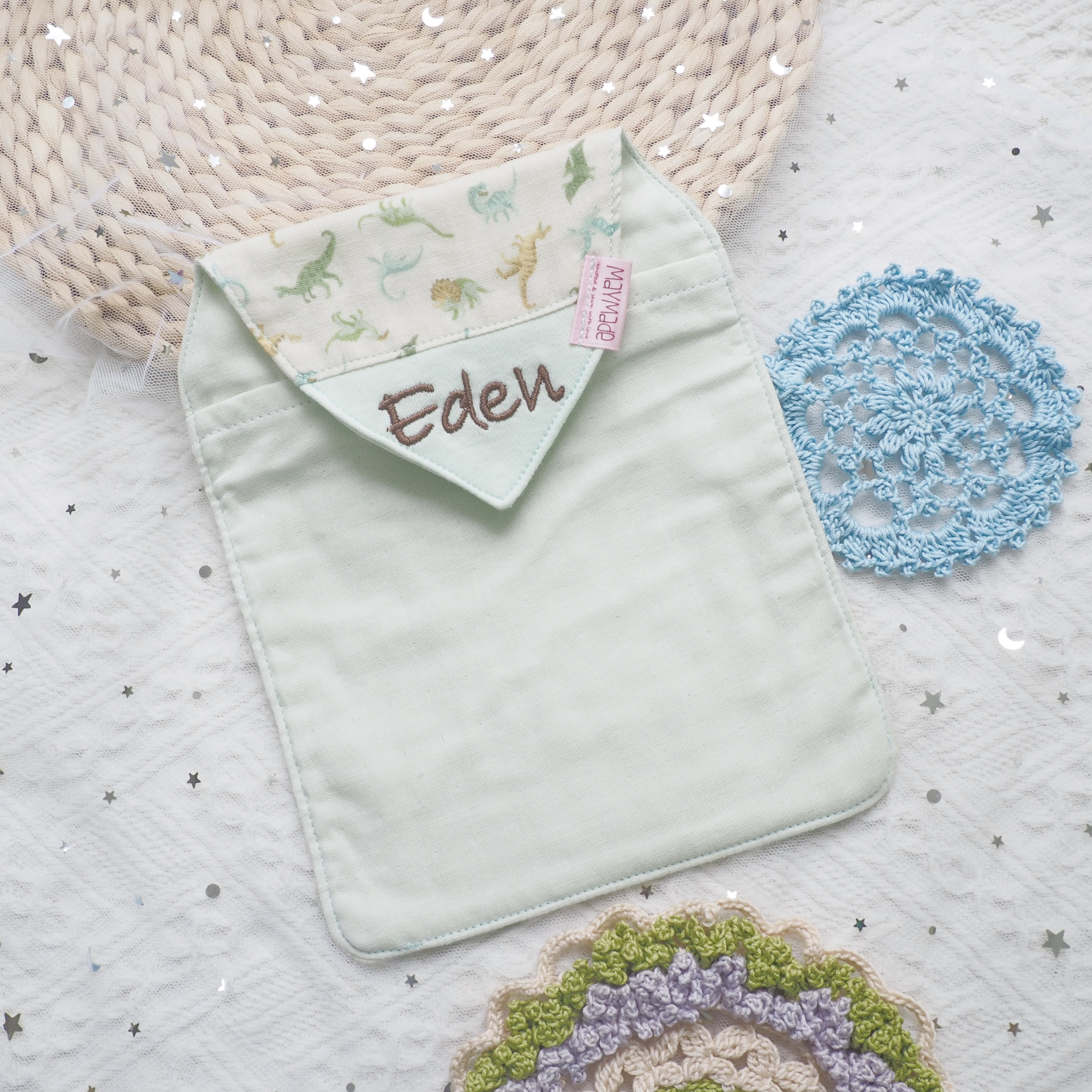 綠色恐龍圖案汗巾