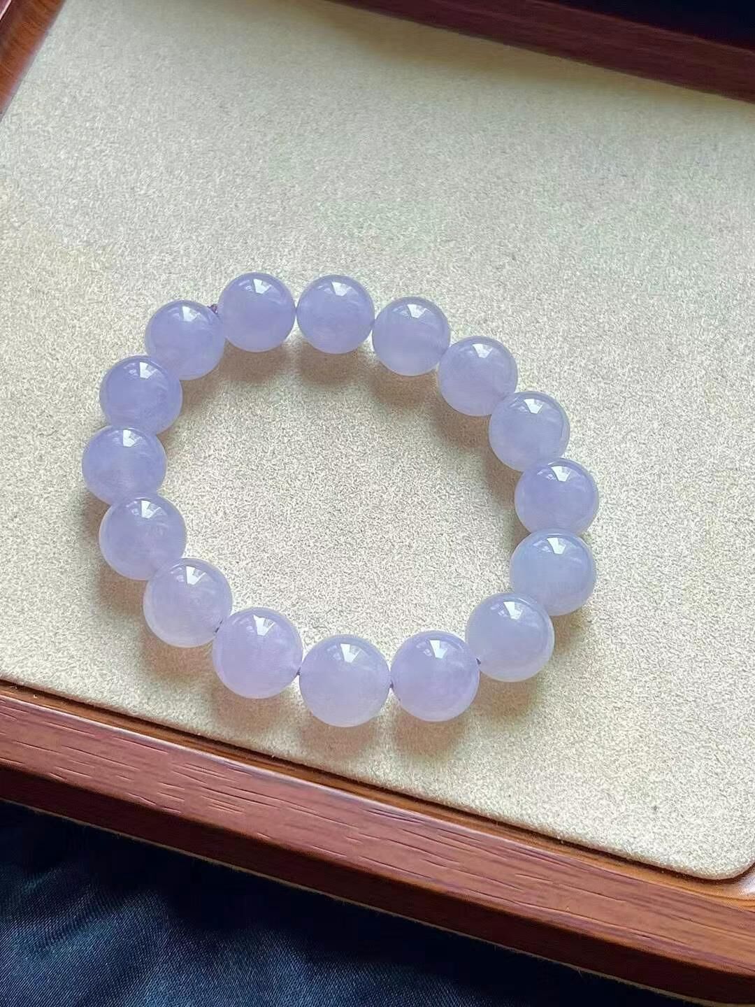 519381 翡翠紫羅蘭珠子手串 (12.9mm直徑)