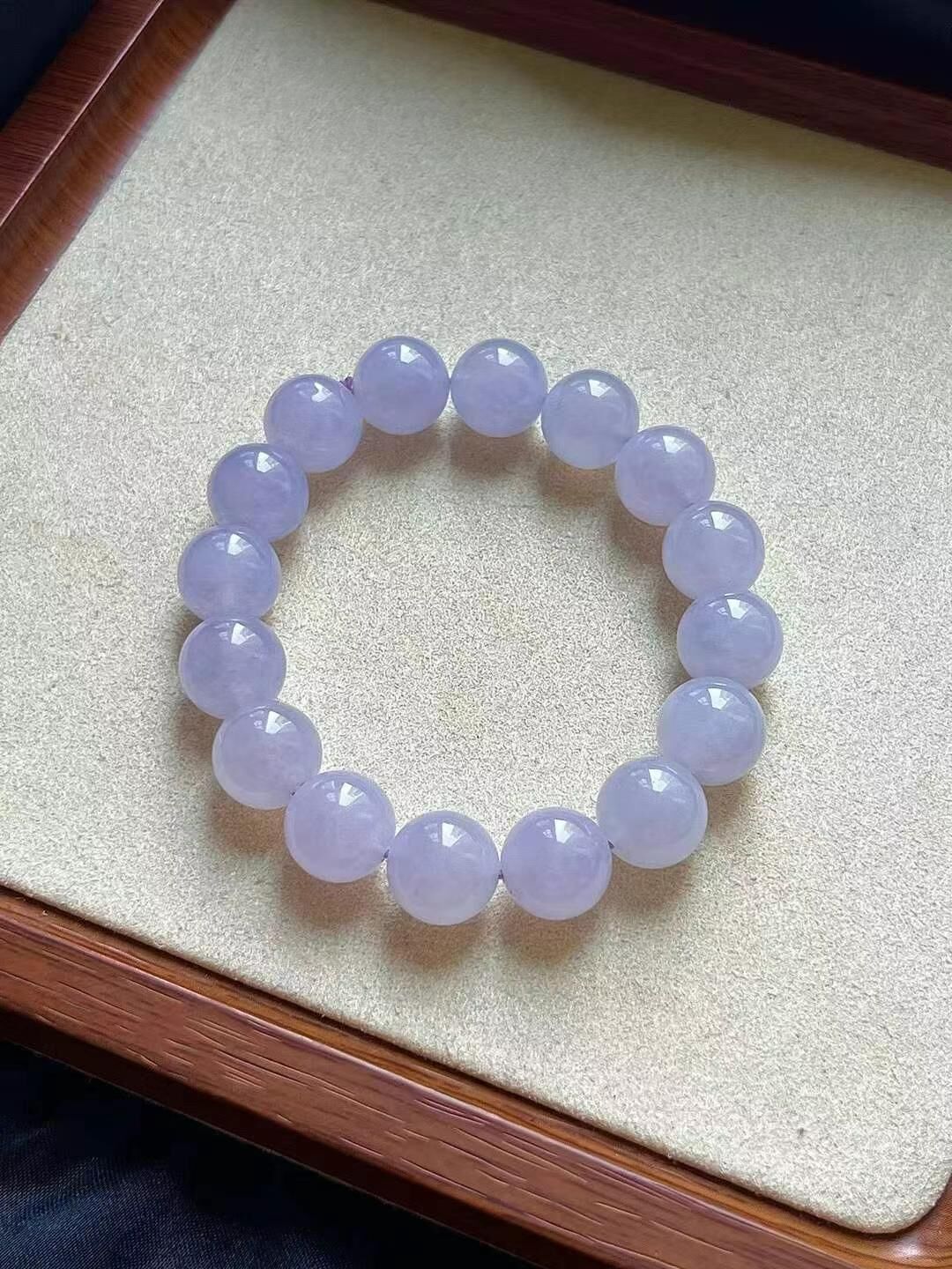 翡翠紫羅蘭珠子手串 (12.9mm直徑),天然翡翠A玉, 緬甸玉, Jade, Jadeite