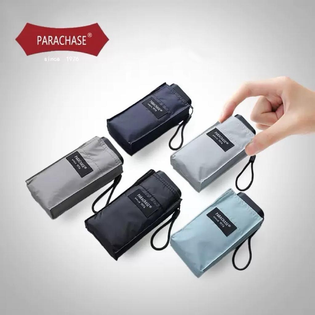 日本Parachase零透光超輕折疊黑膠六折傘