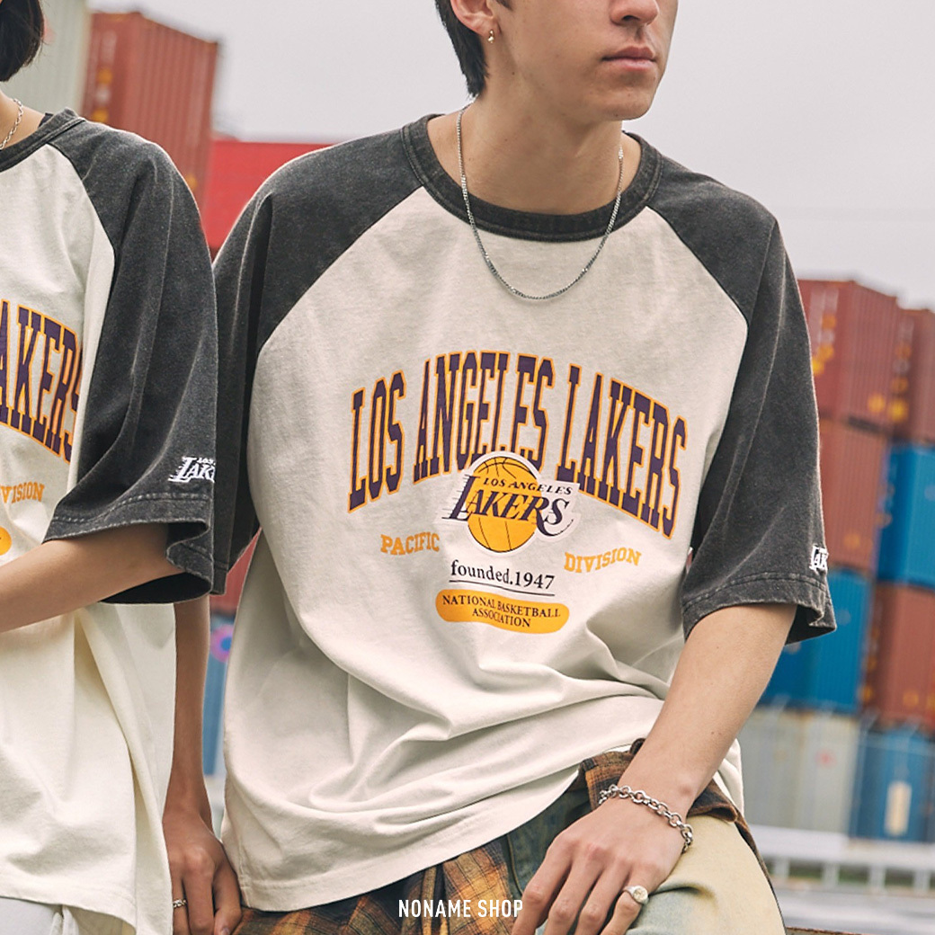 NBA 復古 印花 寬版 落肩 拼接 短袖 六款 (男款)