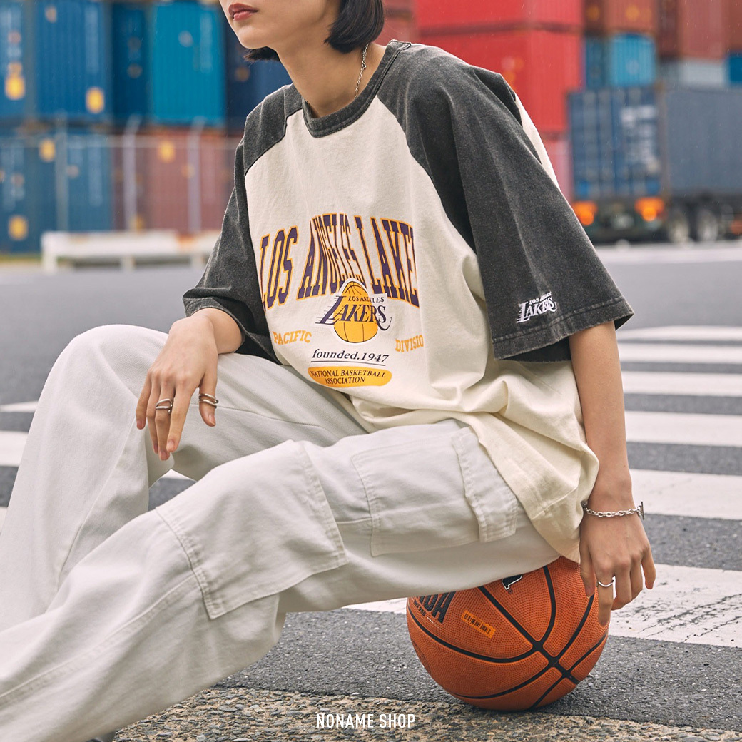 NBA 復古 印花 寬版 落肩 拼接 短袖 六款 (男款)