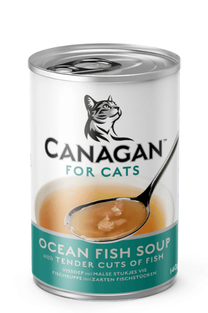 Canagan - 新鮮慢煮湯品 - 營養補水海魚湯貓罐頭  (貓用)140g【原箱12 罐】【訂貨需時約3-5天】