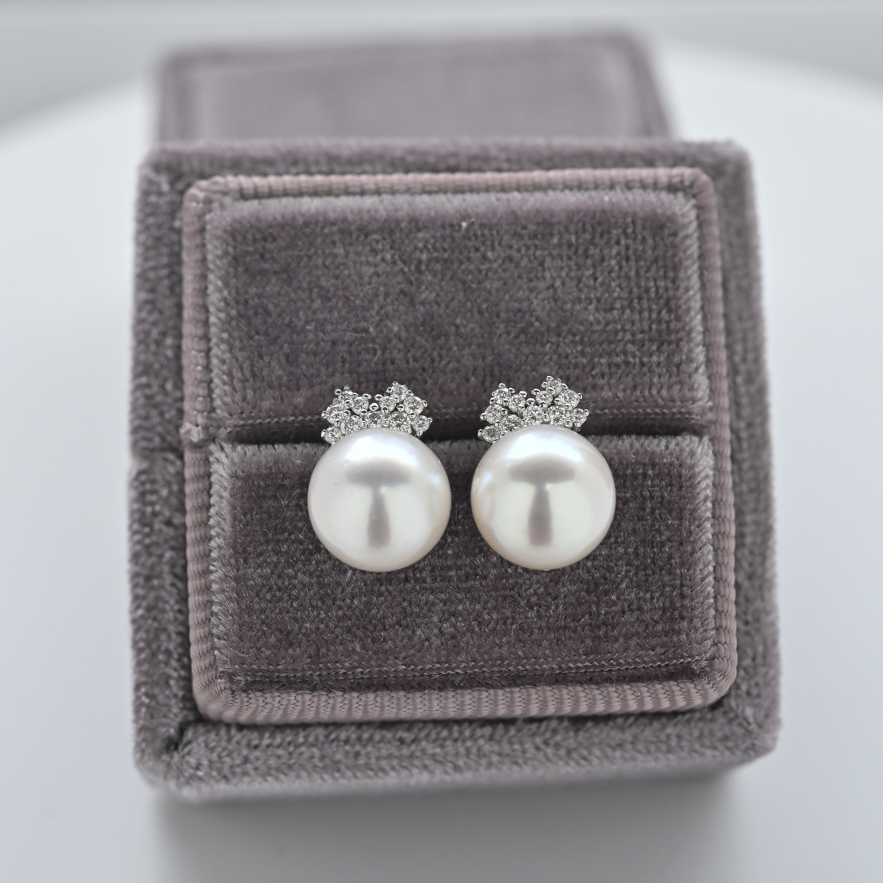 18K Akoya Pearl Diamond Earrings