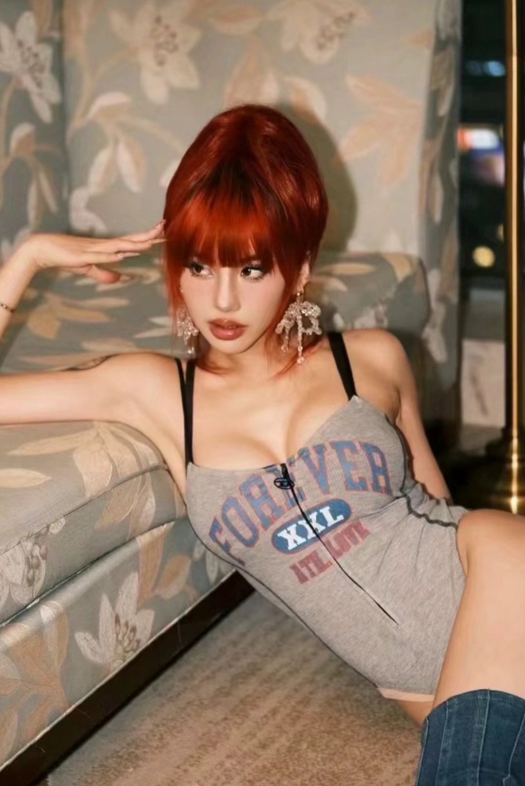 DIESEL OVAL-D 灰色緊身連體衣