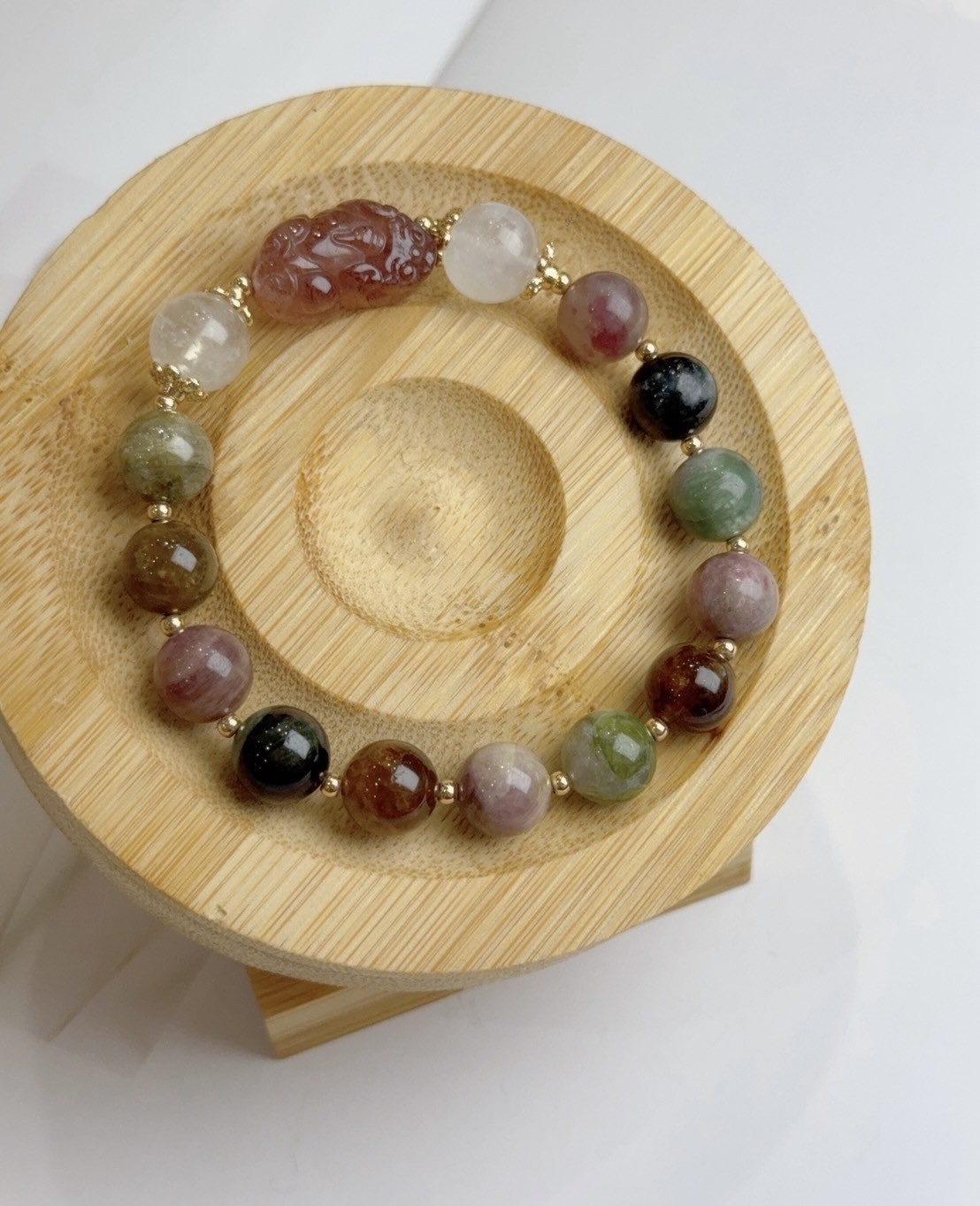 草莓晶貔貅/碧璽/白月光水晶手鍊