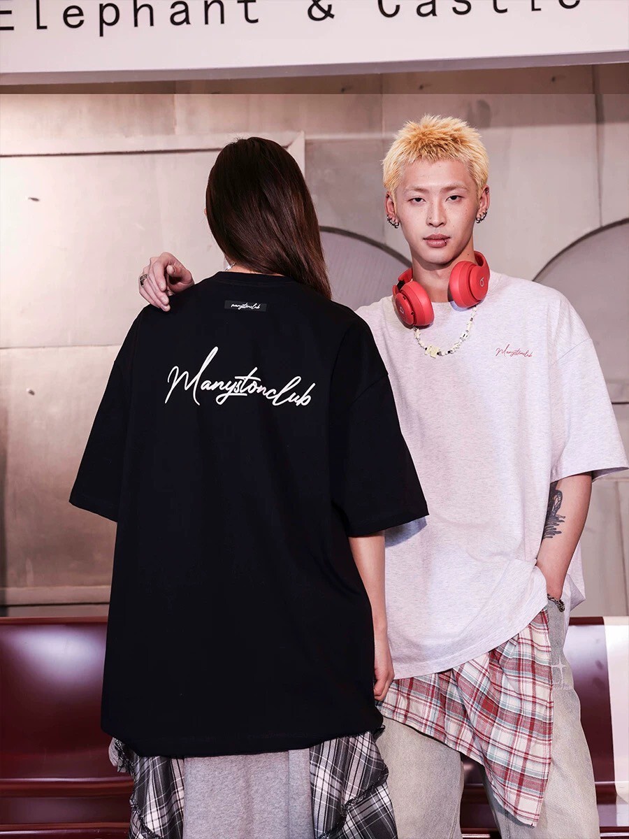 MANYS 美式 英文草寫 重磅 棉質 上衣 #短袖