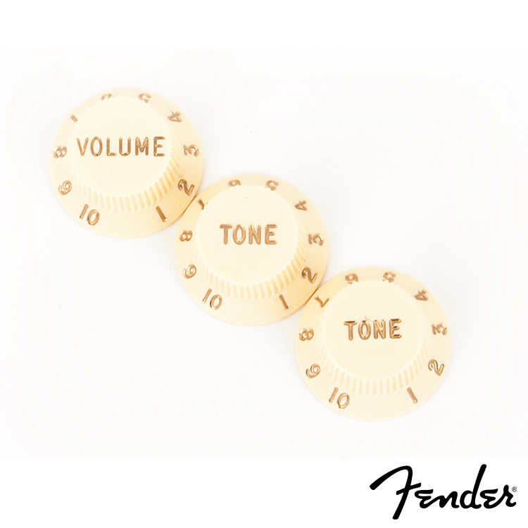 Fender 0991369000 Stratocaster Knob Sets Aged White 旋鈕 三入