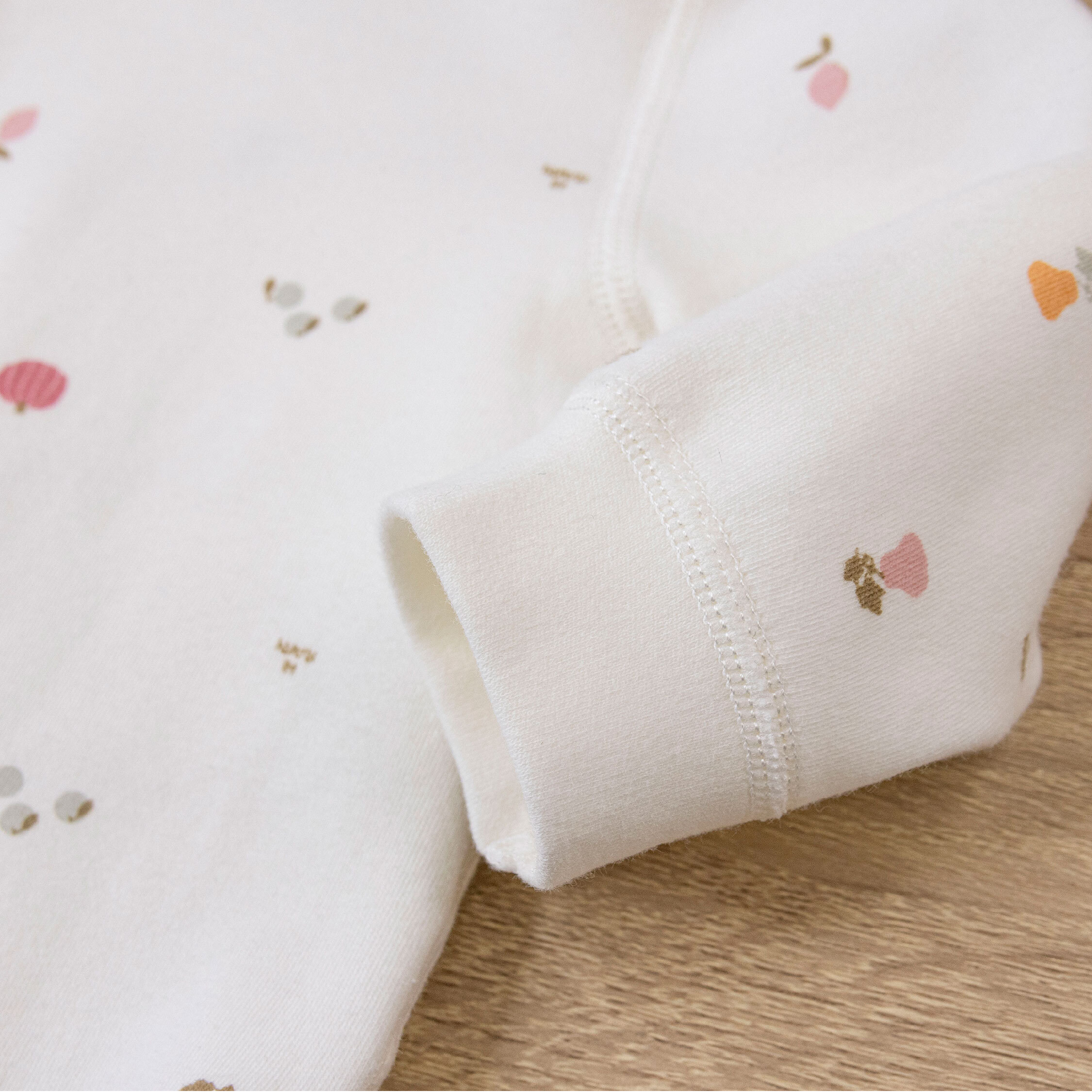 純淨系列【T3048】滿版繽紛蔬果親膚長袖包屁衣