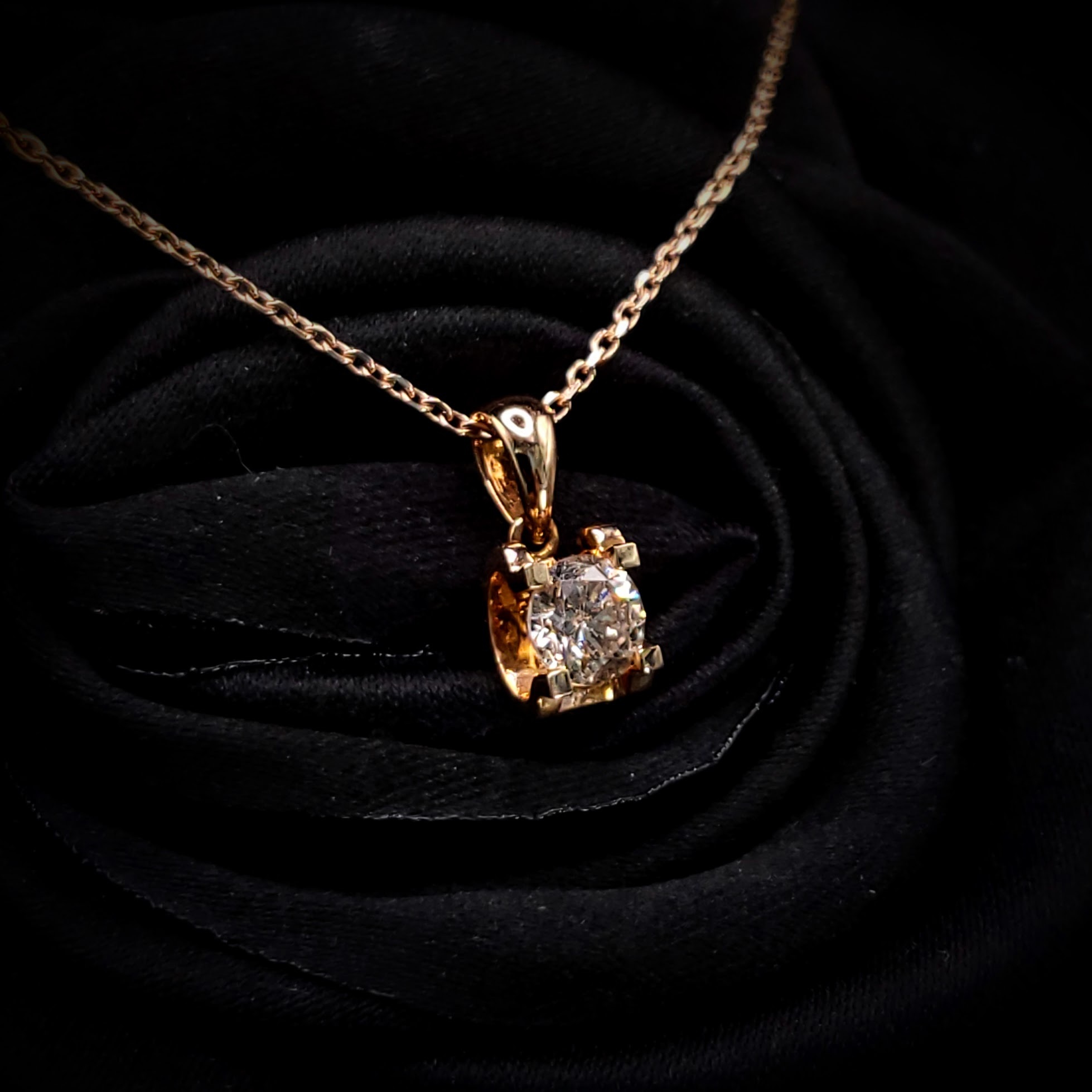 18K Rose Gold 0.58ct Diamond Pendant