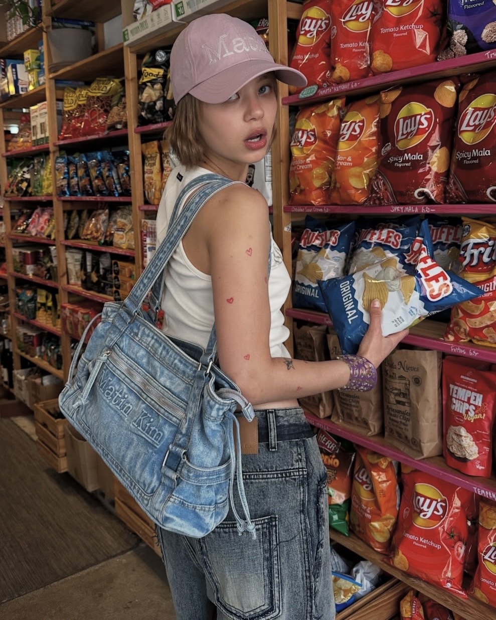 【現貨】Matin Kim Matin Washed Denim Square Bag In Black 水洗 單寧 方包 機車包 2色