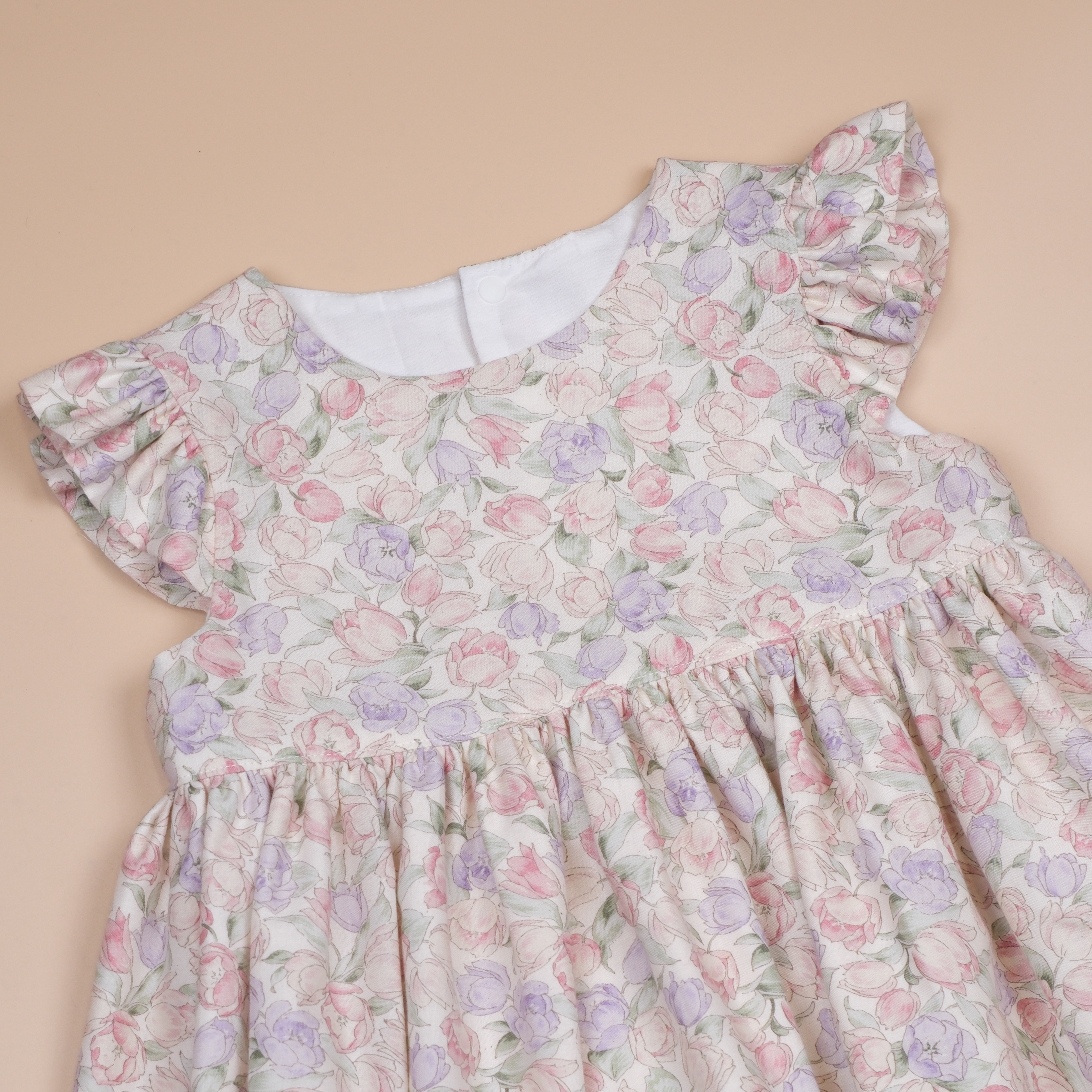 花霧輕語 ❊ 粉色鬱金香 ❊ 飛袖女童洋裝