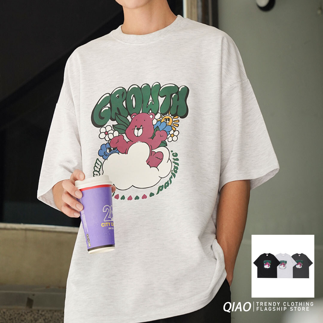 QIAO - 漂浮的熊熊 燙畫短Tee
