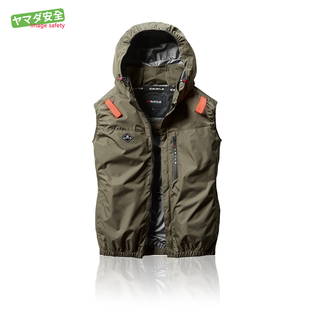 AC2064-61 含帽無袖背心 卡其綠