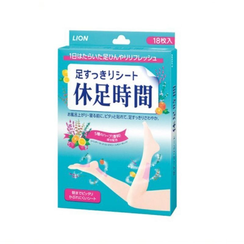 獅王 休足時間 舒適清涼足貼 18片 (Barcode: 4903301138525)