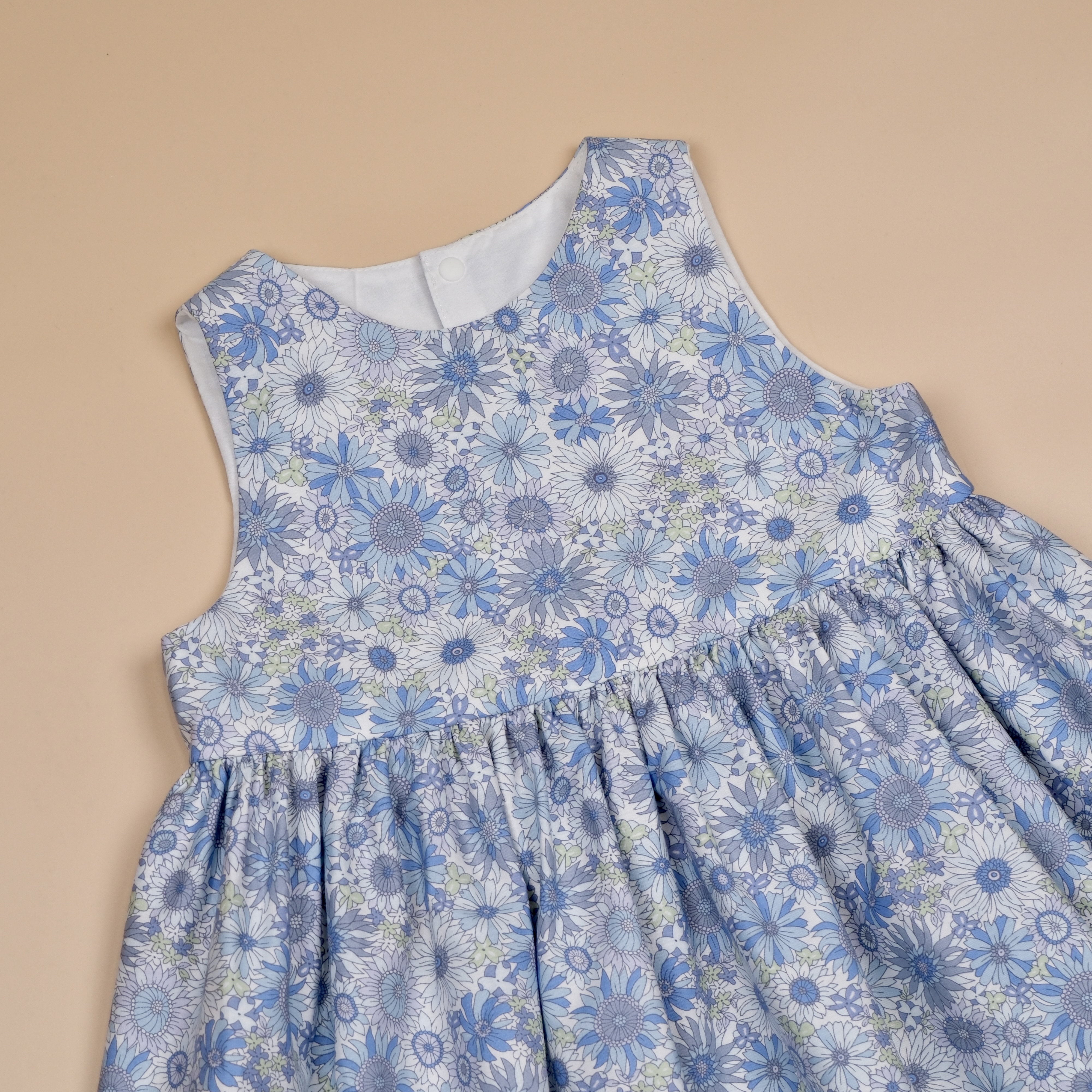 微風盛夏系列 ✺ 向日葵藍 ✺ 手作女童無袖洋裝