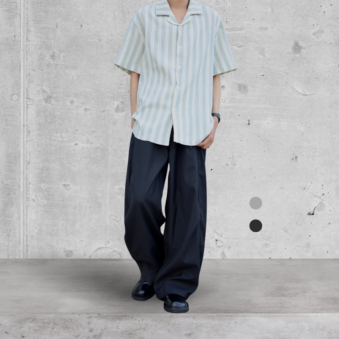 （現貨）P023 美式 復古 打摺設計 彎刀褲 西裝褲