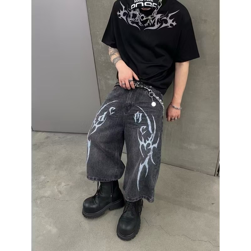 (GOAL) DCM 重工水洗刷色貓鬚七分褲 2593