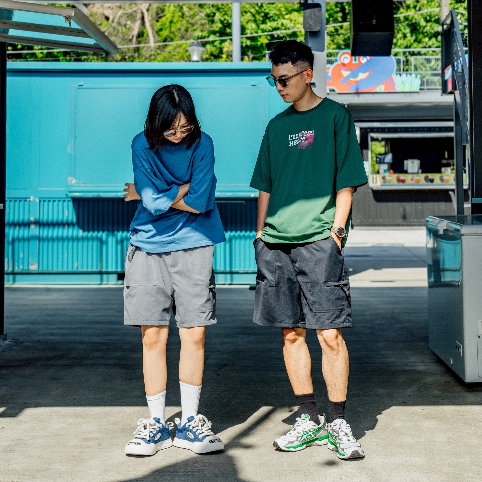 SBG 速乾微彈不規則拼接短褲 SB1712