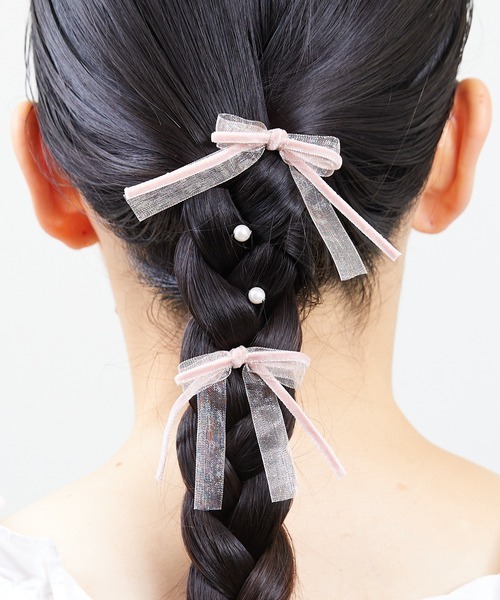 蝴蝶結絨面upin set