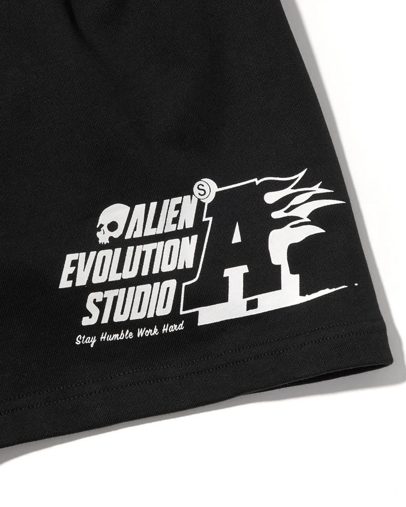 AES 棉短褲 灰/黑 25 S/S Burning a Knee-High Cotton Shorts