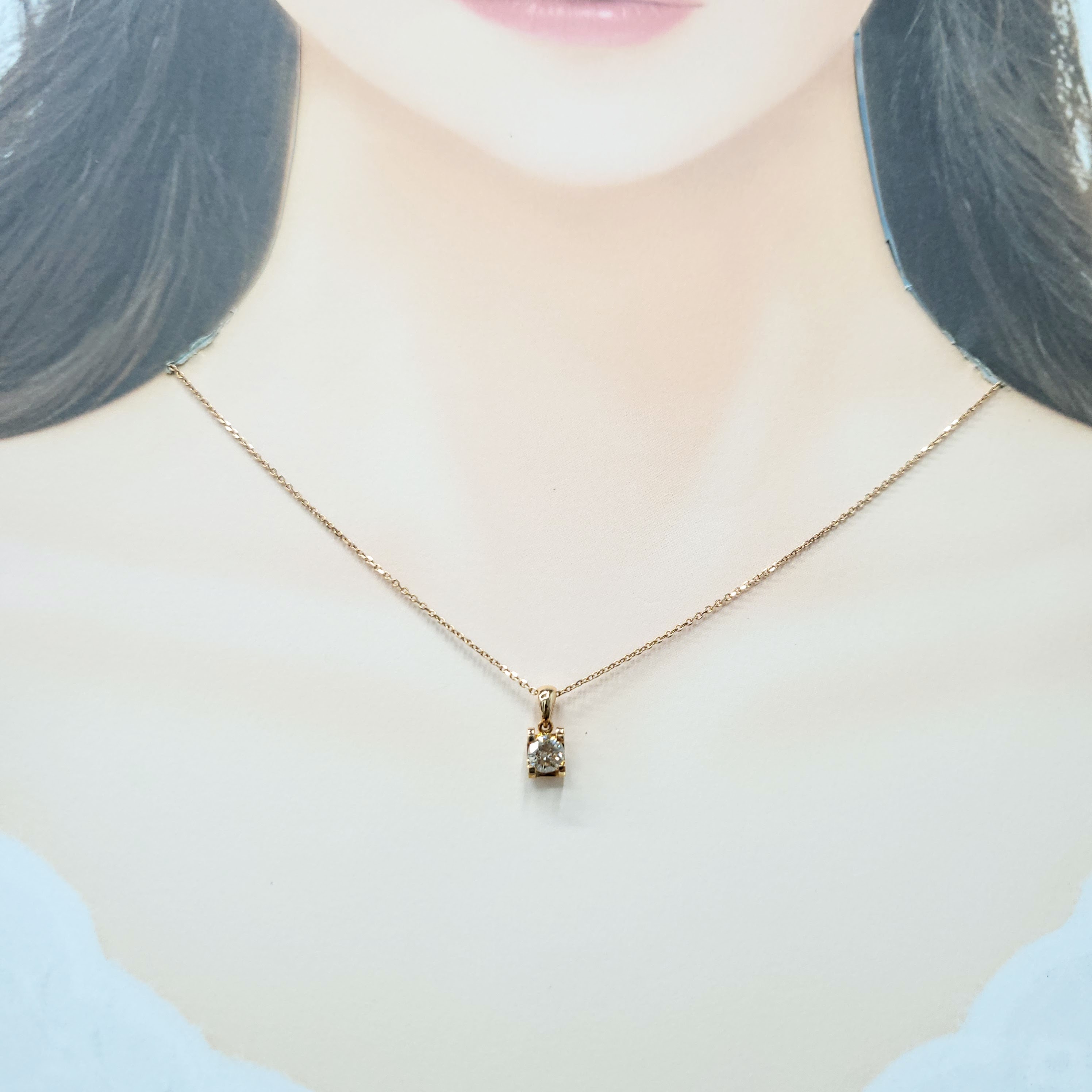 18K Rose Gold 0.58ct Diamond Pendant