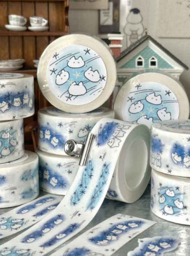 Mewmewbeam | 空中旅行小貓 割型貼紙捲 (5536)