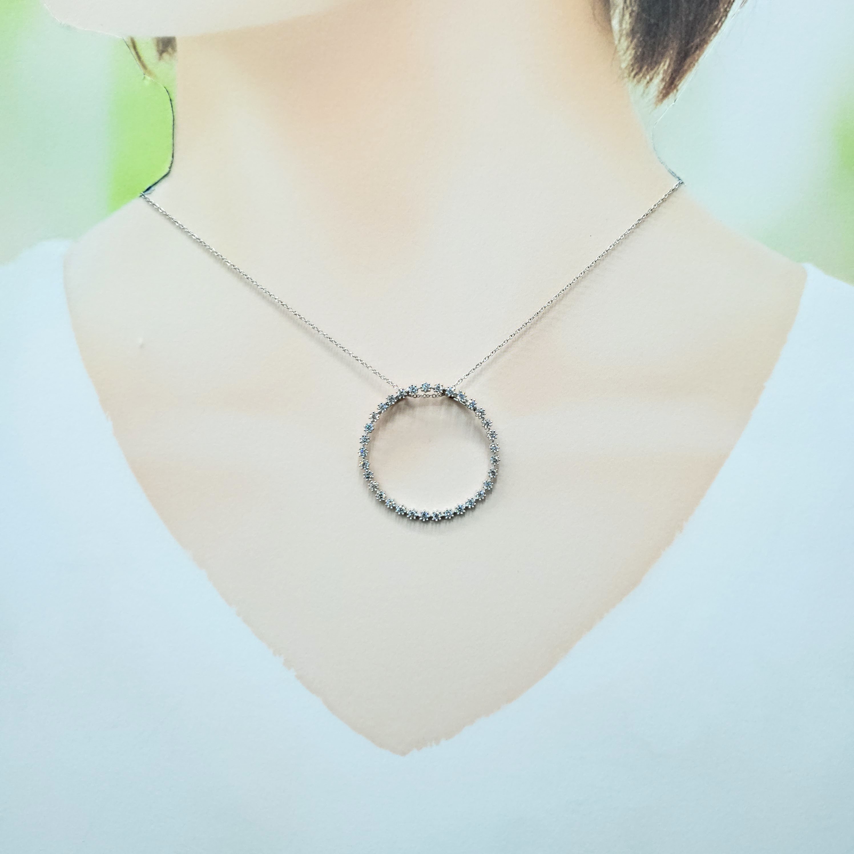 18K White Gold 0.56ct Diamond Pendant